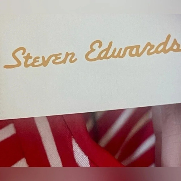 Steven Edwards Red and White Striped Tunic Top Medium​​ New With Tags - Picture 5 of 8